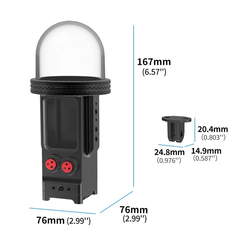 CS PRIORITY Compatible for Pocket 3 Aluminum Alloy Waterproof Housing