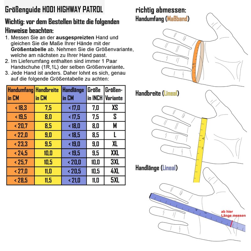 TacFirst Tactical Gloves Highway Patrol Small Gloves, Unisex, Einsatzhandschuh HIGHWAY