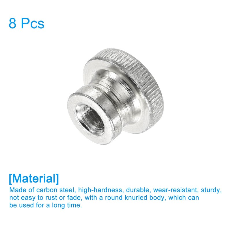 sourcing map Knurled Thumb Nuts, 8Pcs M8 Carbon Steel Nut