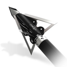 PeppermintOne Rexpid Big III Fixed Broadheads 100 Grain, 3 Pack - Hunting Arrows Heads, Screw Tip Blade System, Rotates On Impact, 1-1/8˝ Cut Arrow Tip for Compound Bow - 0.028" Blade Thickness.