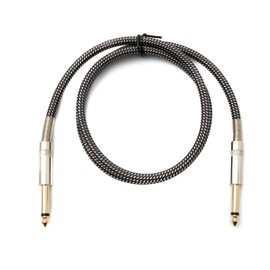 System-S Audio Cable 100 cm 6.35 mm Jack Male to Male Nylon Braided Kink Protection AUX Adapter