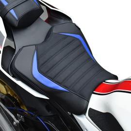 Motorcycle Rider Comfort Seat Fit for Yamaha YZF-R1 YZF-R1M 2015-2025, Leather Front Driver Saddle Solo Cushion Pillion Pad, Blue