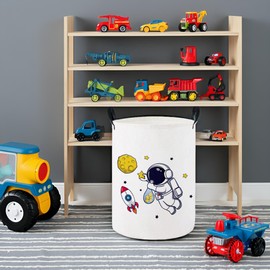 HIYAGON Baby Laundry Hamper Basket Baby Hamper for Nursery Boy and Girl Cute Kids Toys Storage Bin Organizer Boho Room Decor(Astronaut)