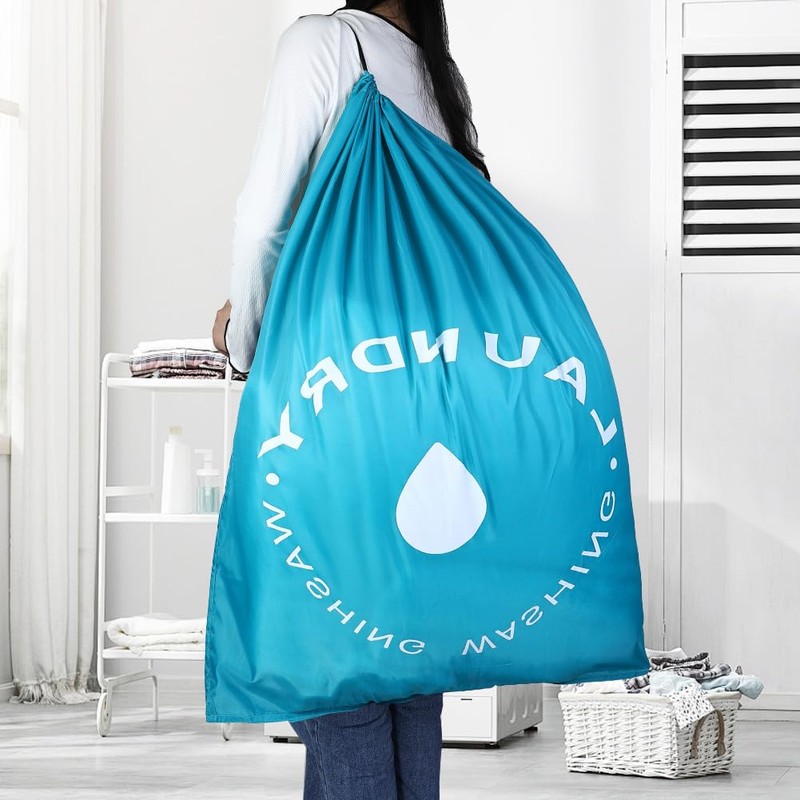 AiQInu Drawstring Laundry Bags Foldable Laundry Bag, 60 x 85