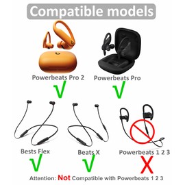 IiEXCEL 10 Pairs Powerbeats Pro 2 Ear Tips Set, XS/S/M/L/XL 5 Size Replacement Flexible Silicone Comfortable Fit in Case Eartips Earbuds with Storage Case for Powerbeats Pro 2nd - Orange