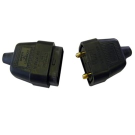 Dencon 2 Pin Rubber Connector Plug 10A Black