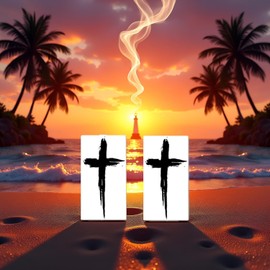 2 Pcs Black Herbal Cross Arm Tattoo Stickers,Men And Women Effect is Vivid of Temporary Fake Tattoos for the Beach or Pool,Cute Long Lasting Cartoon Fake Tattoo Stickers,Body Temporary Tattoos