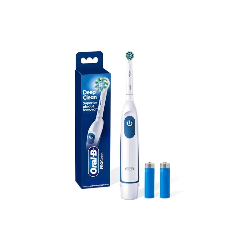 Oral-B Pro 100 3D White, Battery Toothbrush, White