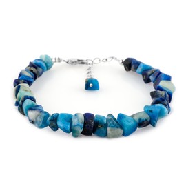 CRYSTALIS Natural Raw Copper Afghanite Bracelet with Crystals for Wealth, High Grade Rough Gemstones, Chakra Healing, 925 Sterling Silver for Women 8 inch