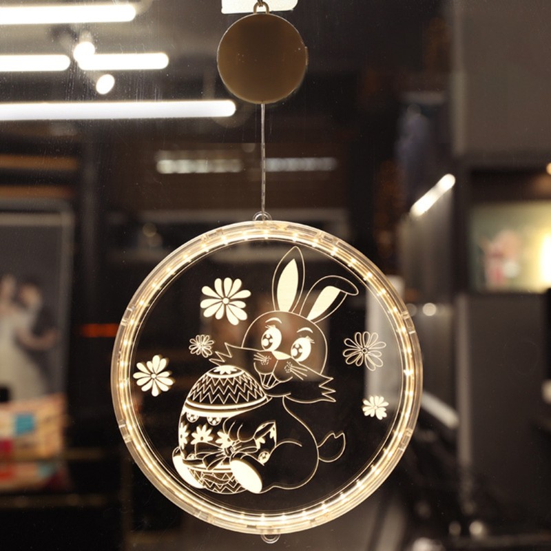 Easter LED Lights with Suction Cups Window Hanging Decoration Lights