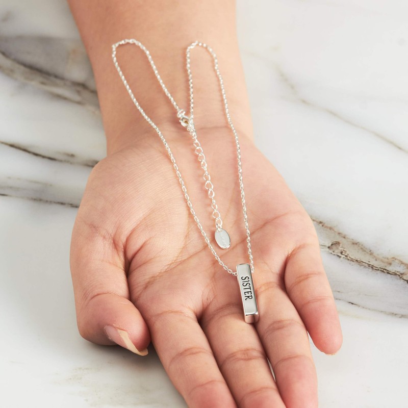 Philip Jones Silver Plated Sister Bar Necklace