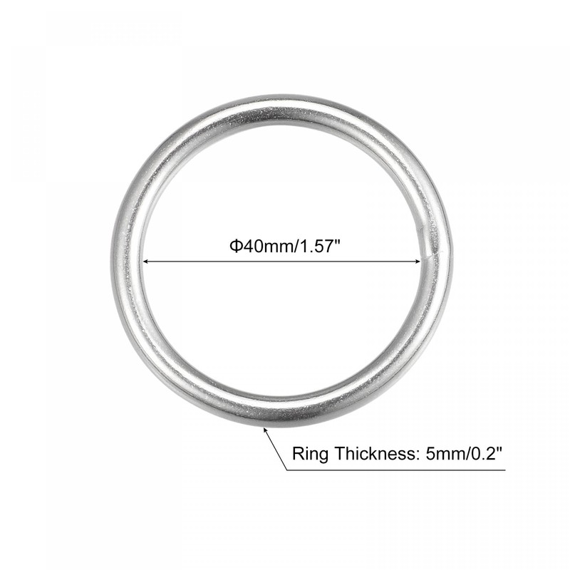 sourcing map 316 Stainless Steel Round Ring Welded O-Rings 25mm(0.98")