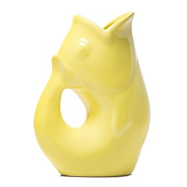 Gurgle Pot Fish Pitcher - Lemon Yellow