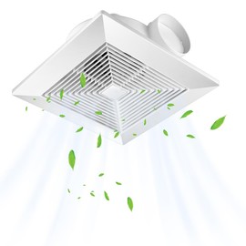 RLOZUI Bathroom Exhaust Fan 110 CFM 1.0 Sones Quiet Operation, Ceiling Mount Ventilation Fan Large Air-flow Capacity, Energy-Saving Ceiling Exhaust Fan, 4" Duct for Shower, Bathroom, Office, Home