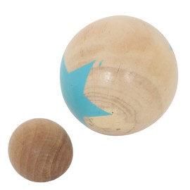 MGM Grand 048047 MGM-048047-Lot 6 Boules de pétanque Bois + 1 cochonnet en Boccia Holz-048047A-22 cm Kugeln aus Holz-ab 5 Jahren, 22 cm