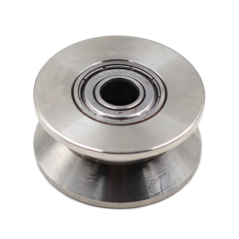 Chiloskit 304 Stainless Steel Pulley Roller Wheel Bearing V Groove