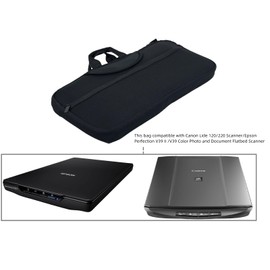 AF-WAN Flatbed Scanner Case Portable Bag Carrying Case Compatible with Epson Perfection V39 II / V39 Document Flatbed Scanner/Canon Lide 120/220 Scanner, Black