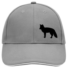 Huuraa Cappy Hat Fox Silhouette Gift Fox Gift Idea, Dark grey/white, Unit size