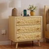 YOSHOOT Mid Century Modern Nightstand with 3 Drawers, 23.6" Wide