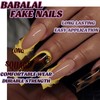 BABALAL Brown Fall Press on False Nails Long Square Fake