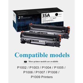 Cittogbu 35A Black Toner Cartridge 2 Pack - Compatible 35A CB435A Toner Cartridge Replacement for HP P1002 P1003 P1004 P1005 P1006 P1007 P1008 P1009 Printers