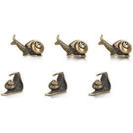 LCCCK 6PCS Brass Snail Figurine Mini Garden Statue, Cute Snail Brass Animals Figurines Home Copper Decor, Unique Outdoor Pond Garden Lawn Decor Landscaping, Landscape Animal Statue