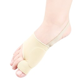 DYKOOK Bunion Corrector & Big Toe Straightener Bunion Protector with Heel Strap Toe 1Pair Separator Bunion Splint with Non-slip Hallux Valgus Corrector & Protect Foot Day Night(Beige Small)