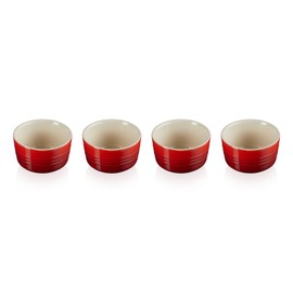 Le Creuset Set of 4 Mini Stoneware Moulds 100 ml Cherry Red 79109100600000
