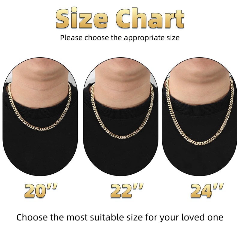 CaptainSteeL Stainless Steel Cuban Link Chain Necklace for Men