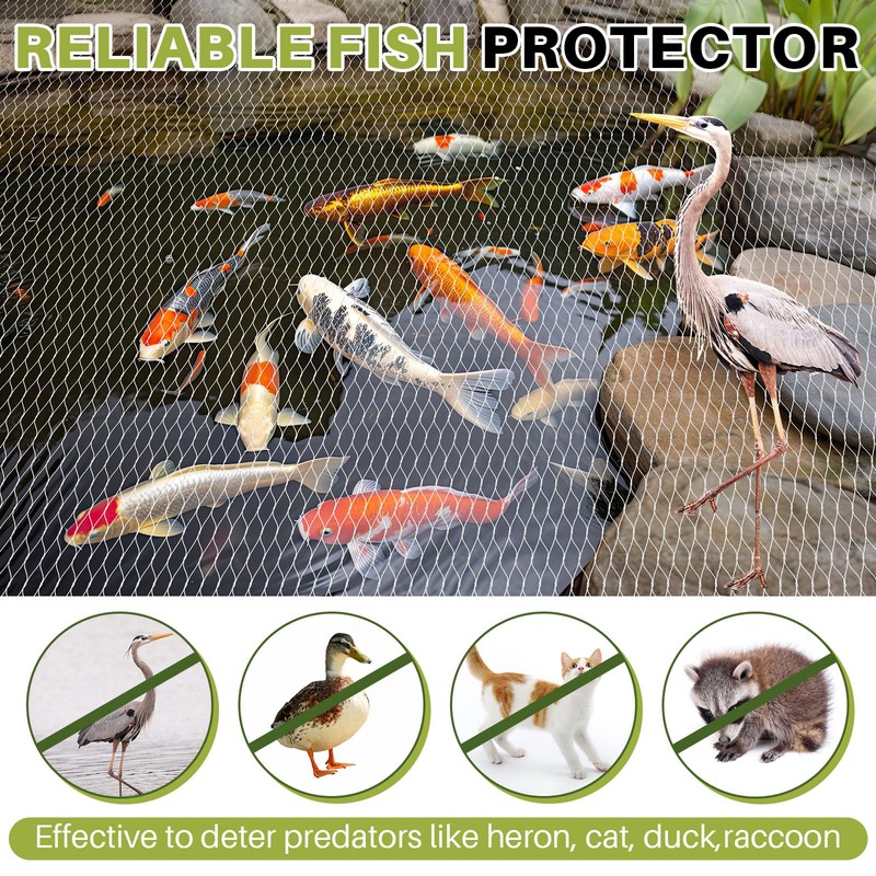 Yoojahow Koi Pond Netting Kit 7 x 10ft, Bird Deer