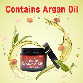TheMore Crazy Crazy Loc, Super Extra Extreme Hold for Braid, Loc, Twist Hair, Perfect Styling Edge (100ml, Argan Oil)