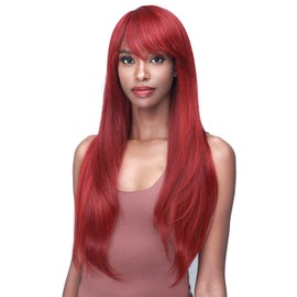 Bobbi Boss Long Straight Synthetic Wig -M1031 JUANITA, Long Straight with Bang Style Wig, Special Color Wigs with High Heat Resistant Wigs (TBH1B/BUR)
