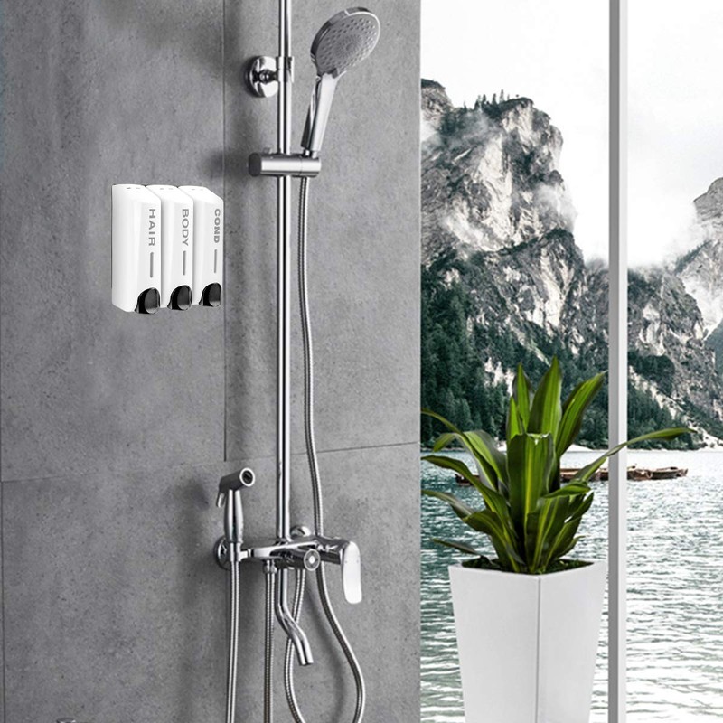 ILIKEPOW Soap Dispenser for Shower Gel Shampoo Conditioner Wall Mount