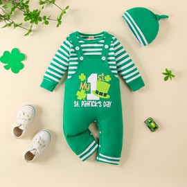 VINUOKER Baby Boy My First St.Patrick's Day Outfits 3Pcs Newborn Baby boys Shamrocks clothes sets