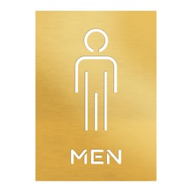 Men Restroom Sign - (7"x5") Men Restroom Decor, Men Restroom Door Sign, Laser Engraved Cut Sign for Offices, Businesses, Restroom, Bathroom