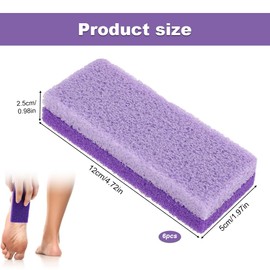 Foot Pumice Stone, 6 PCS Double Sided Foot Scrub, Foot Scrubber Pumice Pads, Natural Pumice Pedicure Exfoliator Tool for Feet Hard Skin Callus Remover and Scrubber(Purple)