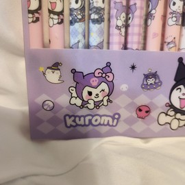 Sanrio 12pc Sanrio Needle Point Black Ink Pen Kawaii Kuromi BRAND NEW 0.5mm ERASABLE