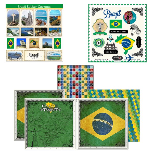 Scrapbook Customs Themed Paper & Stickers Scrapbook Kit, Brazil Sightseeing