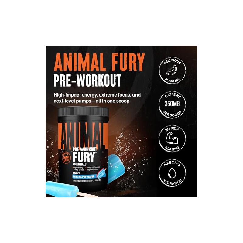 Animal Animal fury pre workout powder supplement - energize your