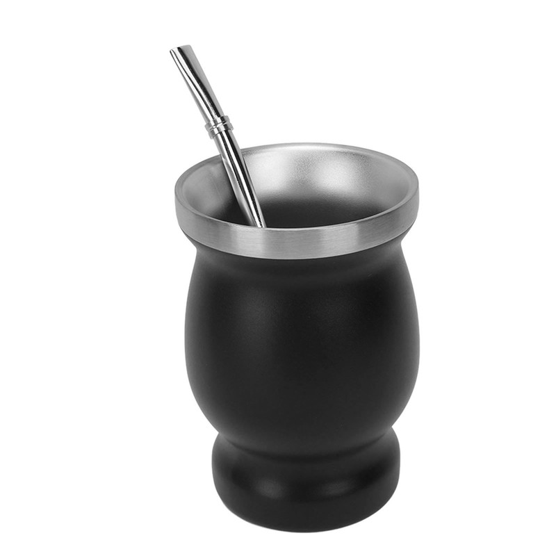 8oz Gourd Tea Cup Double Wall Stainless Steel with Spoon