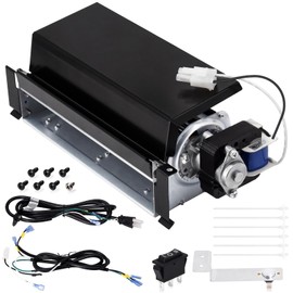Hiorucet FIB100 Blower for Procom and Duluth Forge Gas Fireplaces, FDF300R, FDI32R, FBD32RT, FBD28T, PC36VFC, PC32VFC Ventless Fireplace. Fan Kit FIB 100 Dual Fuel Fireplace Blower Large Black Silver.