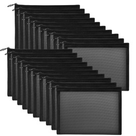 Unoutur 20 Pieces Mesh pouch, Mesh Makeup Bag Portable Makeup Pouch Travel Toiletry Bag for Makeup Organizer Home Office Travel Accessories, Mesh Cosmetic Bag with Zipper