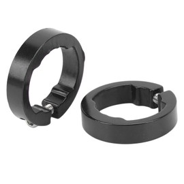2-Piece Bicycle Grips Clamp Rings, Circlips for Bicycle Handlebar Grips, Bicycle Grip Lock Made of Aluminium Alloy for 22.2 mm Bicycle Handlebar (Black)