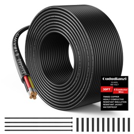 18 Gauge Wire 4 Conductor Electrical Wire, 18 AWG Wire Stranded PVC Cord, 12V Low Voltage/Oxygen-Free Tinned Copper/Flexible 18/4 Wire for Automotive Marine LED Strips Lamps Lighting (30FT/ 9.1M)