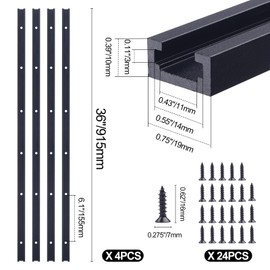 Aluminum T Track, 4 Pack 36Inch Universal Double Cut Profile T Track, with Predrilled Mounting Holes and Screws, for Woodworking Jigs and Fixtures, Drill Press Table, Router Table, Workbench