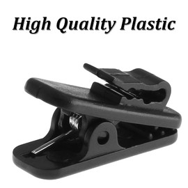 Bonsicoky 24 Pack Clips for Earphone Wire, Headphone Mount Cable Clothing Clip Use for Fixing Earphone/Microphone Cord (Black)