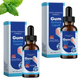 Guegine Gum Repair Gel 2 PCS Gum Relief Drops Gingival Repair Drops,Easy to Carry Freshen Breath and Effectively Relieve Gum Bleeding and Deep Cleaning Teeth (30ml)