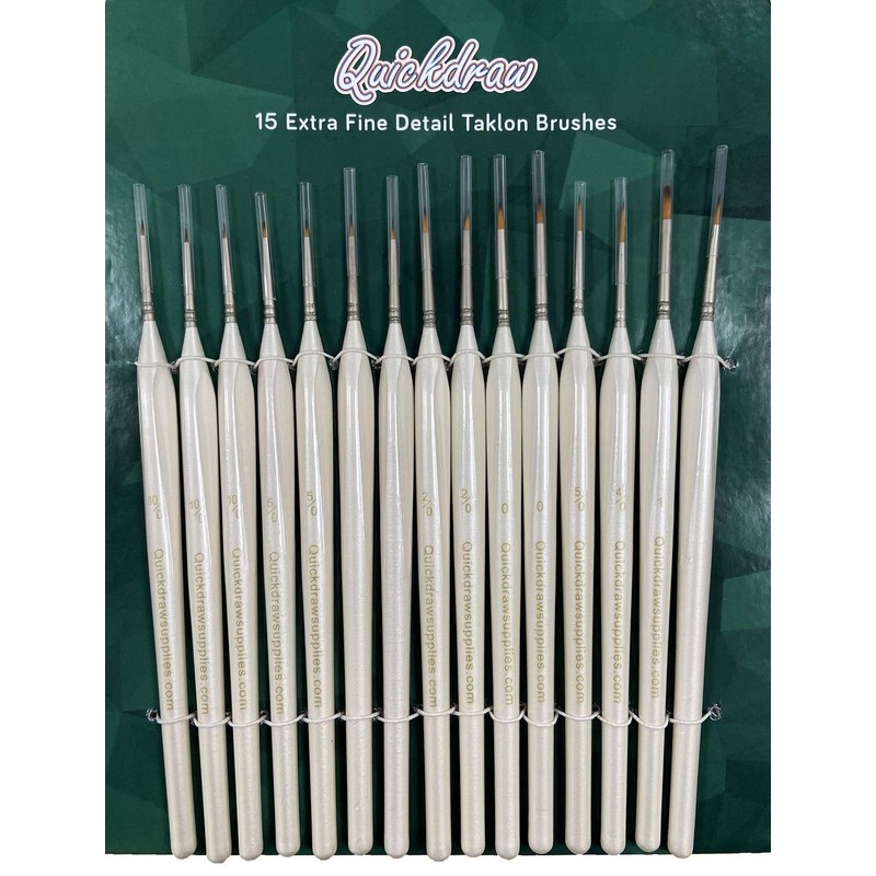 Quickdraw (Set of 15) Extra Fine Details Taklon Miniature Brush