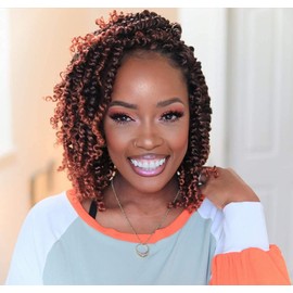 Miss Sula Passion Twist Hair-Pre-twisted Passion Twists,Pre-Looped Crochet Braids Made Of Bohemian Hair Synthetic Braiding Hair Extensions (10 Inch(Pack of 8), T1B/350)