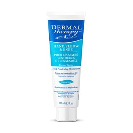 Dermal Therapy Hand Elbow & Knee Cream with 15% Urea & 6% AHA - Deeply Hydrates & Exfoliates Dry, Cracked Skin on Hands, Elbows & Knees - Fragrance-Free, Non-Greasy - 3.5 fl oz / 100 ml